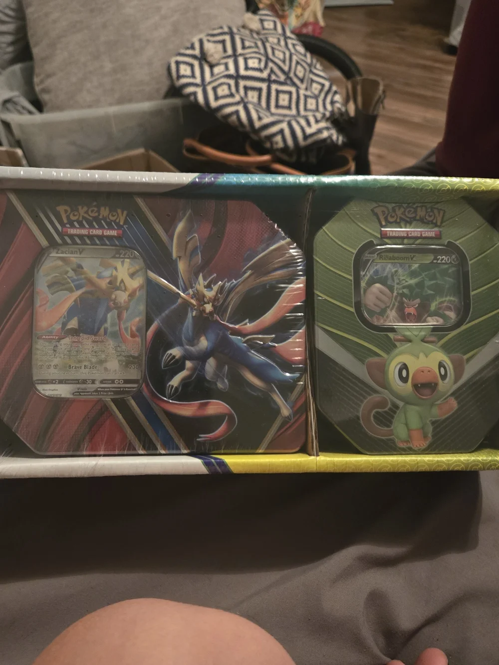 Sealed Pokémon TCG 2-Pack Tin Bundle - Zacian V & Rillaboom V Tins